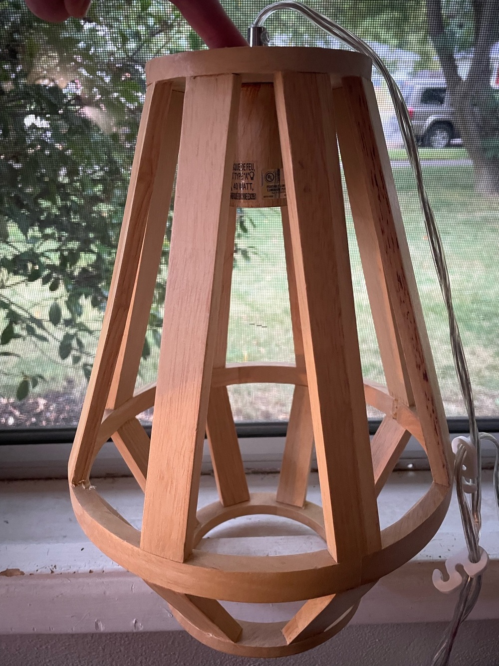 natural wood hanging pendant lamp